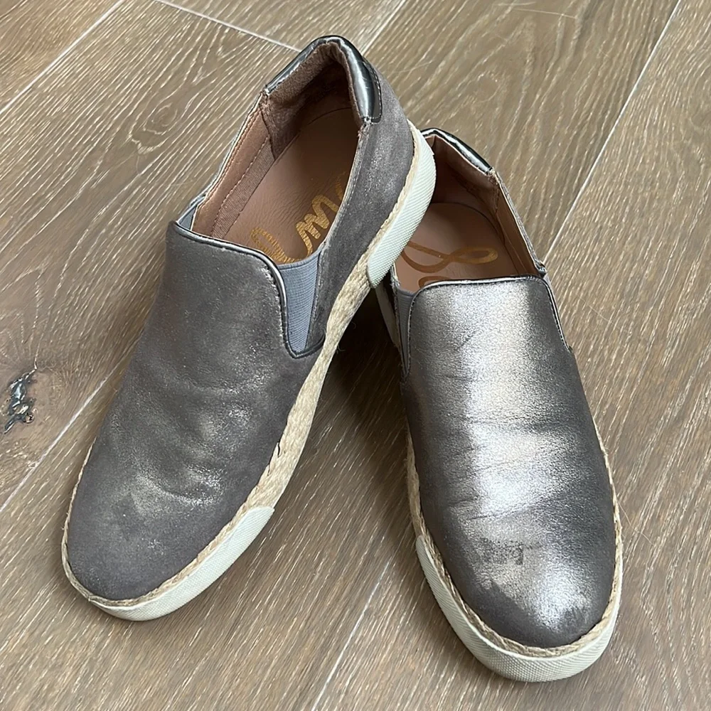Sam Edelman Miles Metallic Flat Slip On Shoes - Picture 2 of 8